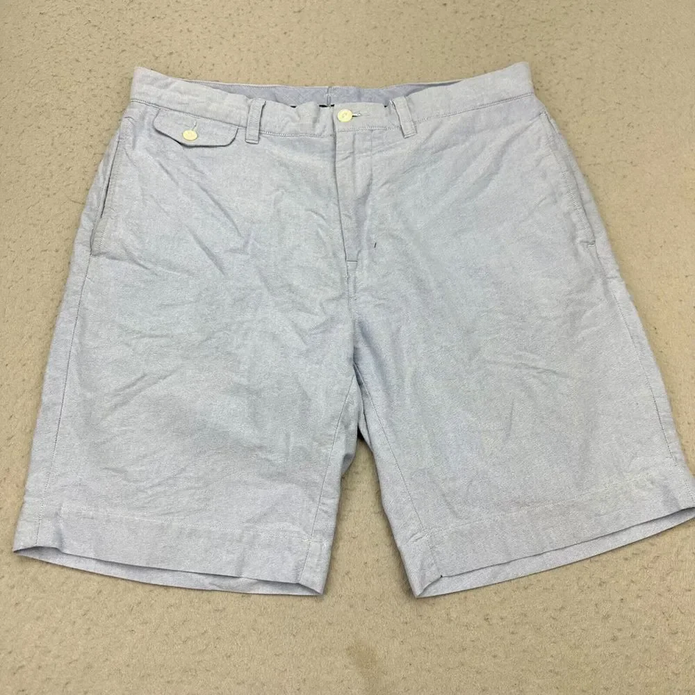 Polo Ralph Lauren Chino Shorts Mens 33 Chambray Light Blue Classic Fit 9